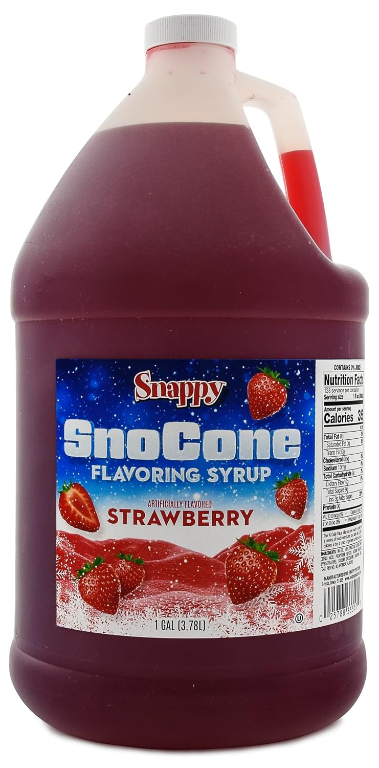 Snappy Root Beer Sno Cone Syrup, 1 Gallon (128 oz), Ready to Use for Snow Cone Machines and Shaved Ice