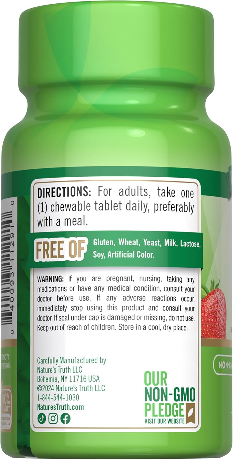 Nature's Truth Chewable Vitamin D3 | 2,000 IU | 100 Tablets