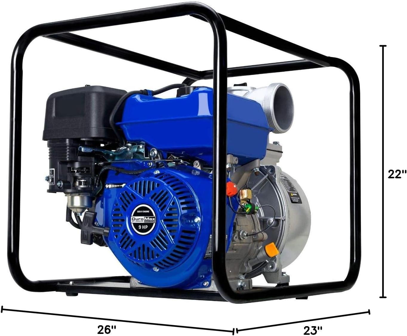 DuroMax XP652WP 208cc 158-Gpm 3600-Rpm 2-Inch Gasoline Engine Portable Water Pump, 50 State Approved, XP652WP, Blue