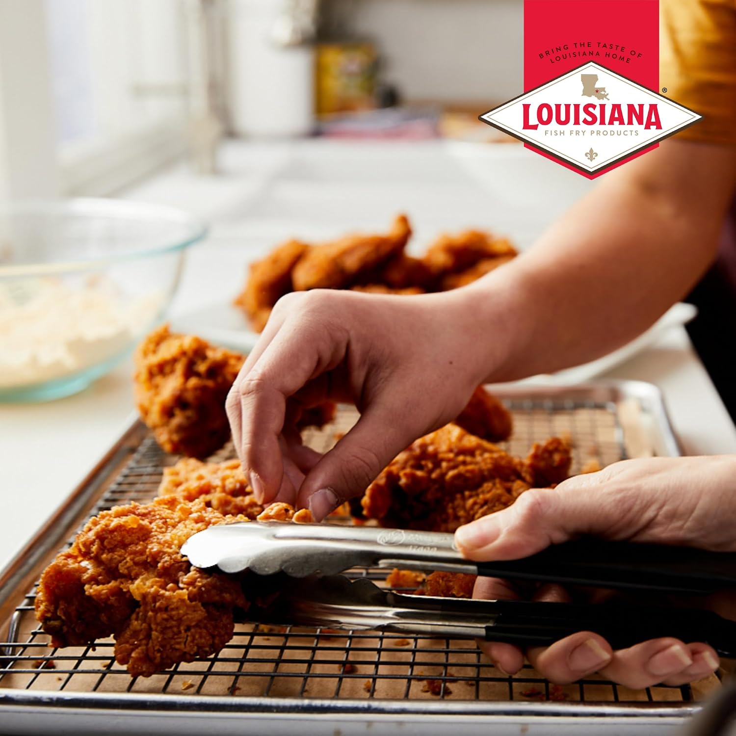 Louisiana Fish Fry Seasoned Chicken Fry Batter, 22 oz | Seasoned Chicken Fry Batter, 22 oz, seasoned coating mix for crispy fried chicken, tenders