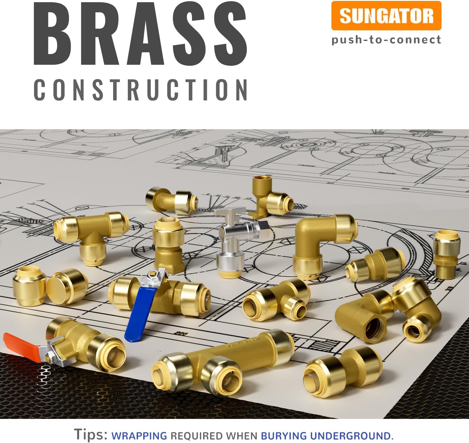 SUNGATOR 8 Inch Frost Free Sillcock, 1/2" Push Connect x 3/4" GHT Hose Bibb