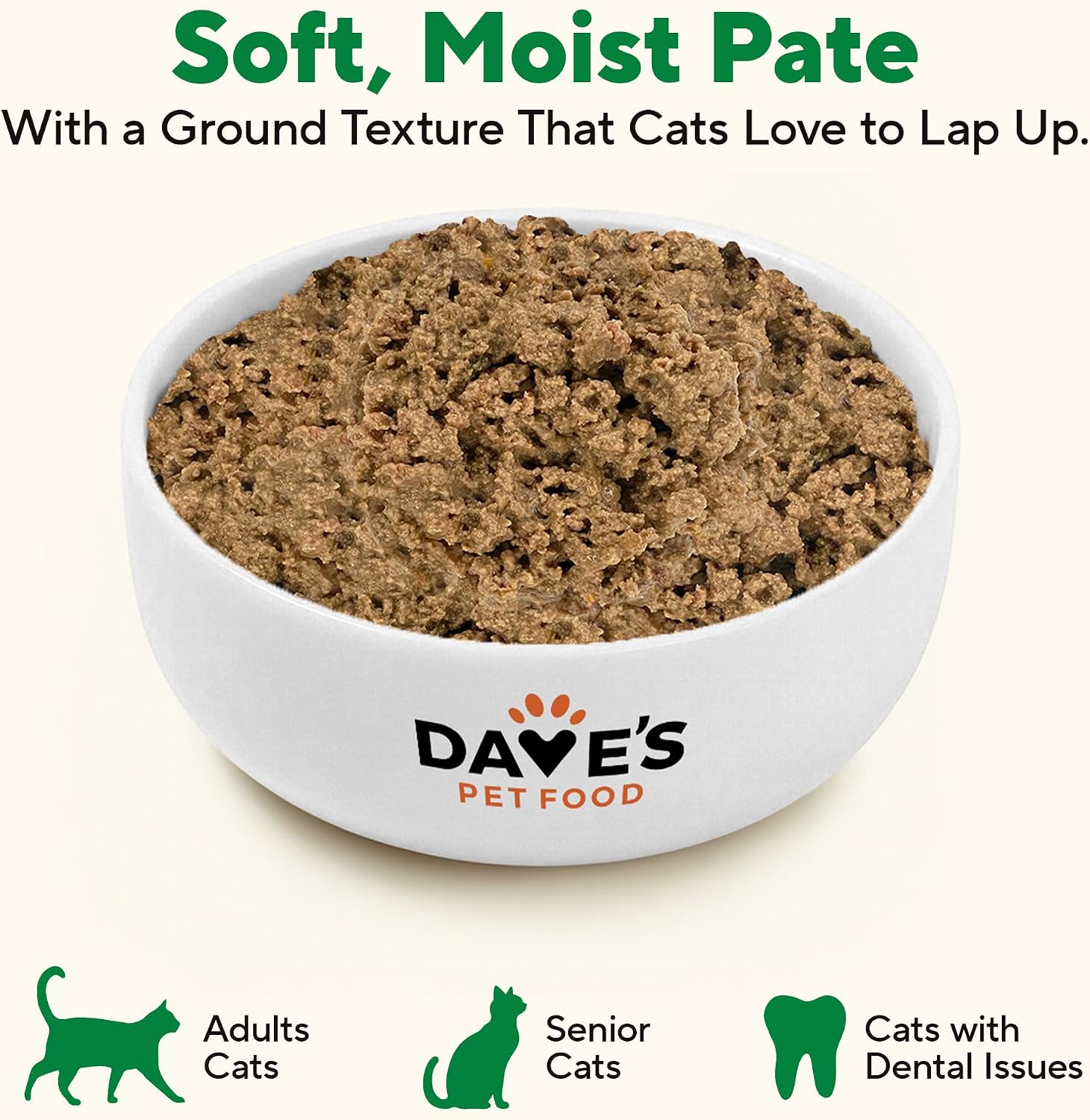 Dave's Pet Food Grain Free Wet Canned Cat Food Pate, Chicken, 12.5 oz, 12pk | Made in USA, Naturally Healthy, Easy to Digest Wheat & Gluten-Free, Use as Topper or Meal, Carrageenan-Free