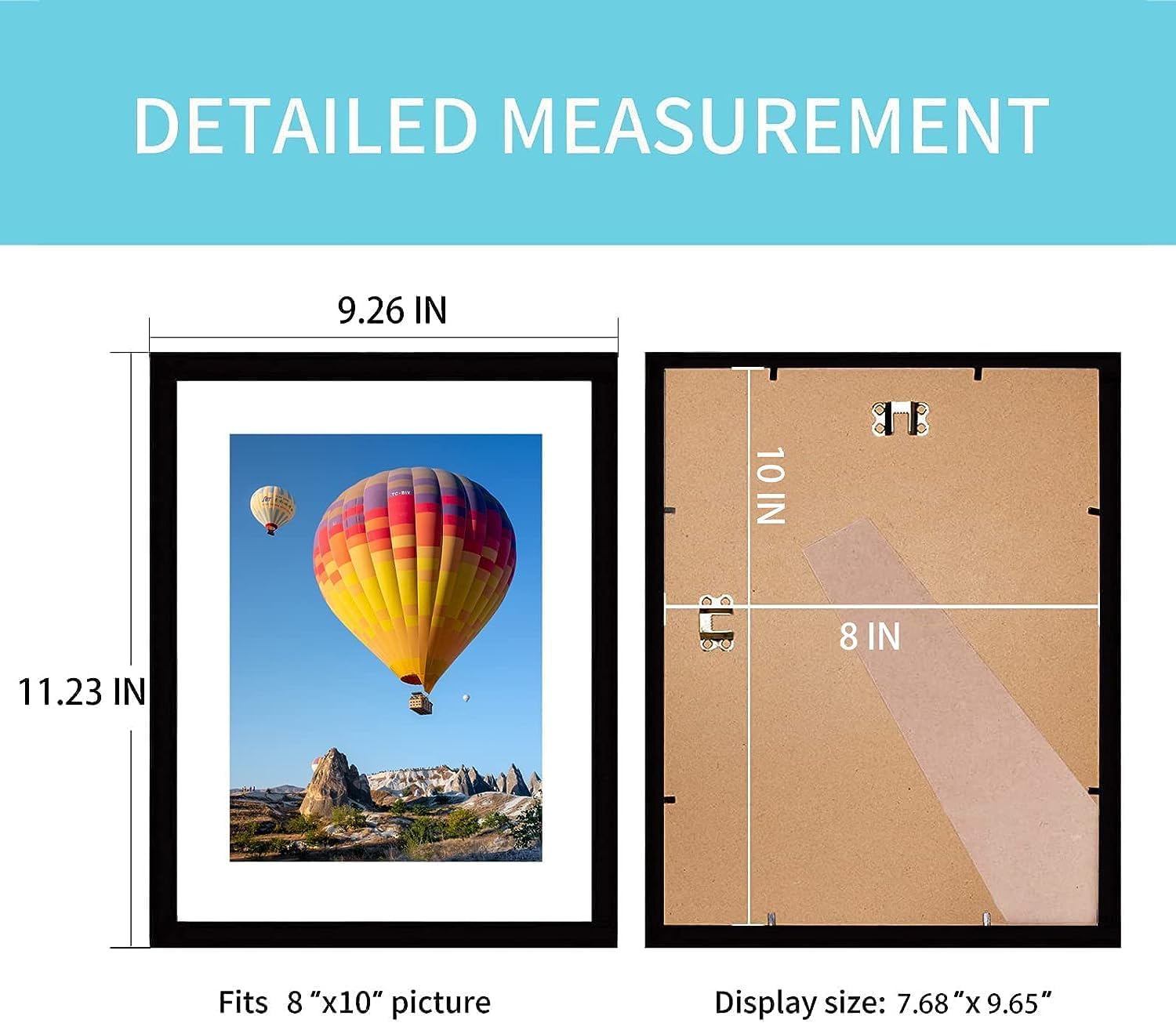pojah 12x12 Black Picture Frame Set of 4,Wall Frames,HD Plexiglass