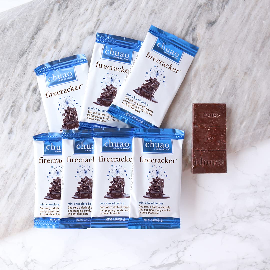 Chuao Chocolatier Sweet & Salty Milk Chocolate Mini Bars | Gourmet Sea Salt European No Preservatives | For Gift Baskets, Gifts for Women, Men | 100 Pack