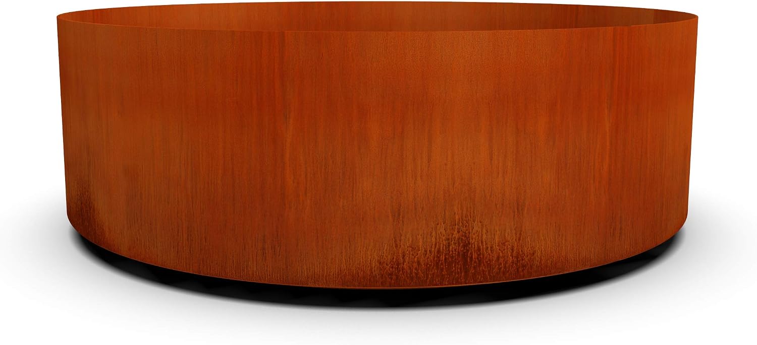 Plantercraft Large Round Planters for Outdoor Plants - 24 Inch Corten Steel Planter for Patio