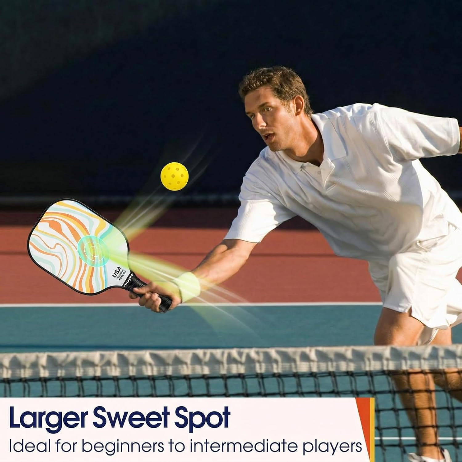 niupipo Pickleball Paddles Set of 2 or 4, USAPA Approved Fiberglass Pickleball Paddle Set with Balls and Bag, Polypropylene Honeycomb Core