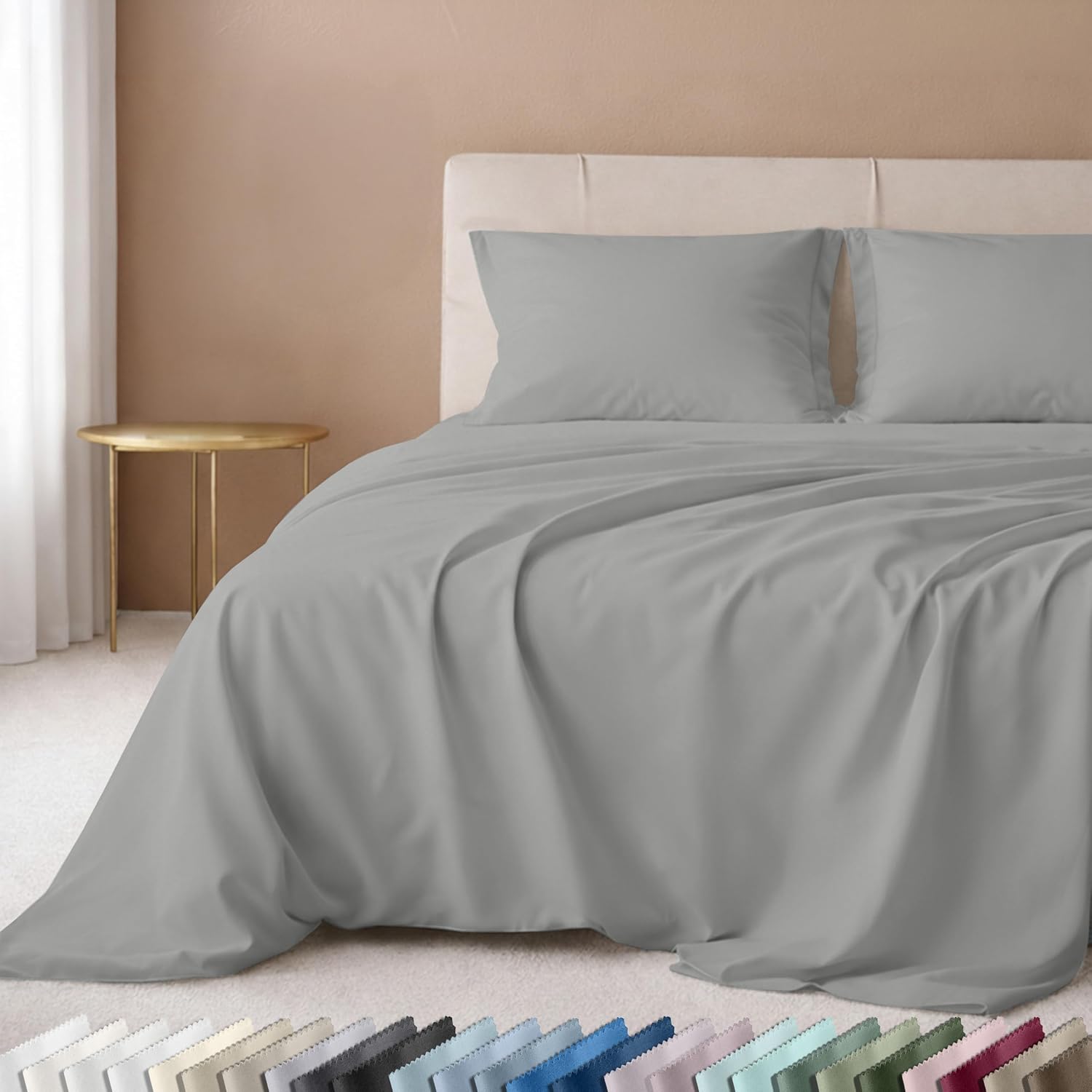 California Design Den Luxury 600 Thread Count Full Size Sheet Sets, Seafoam | 100% Cotton Sateen Backed by Good Housekeeping Seal, Soft & Smooth, 16" Deep Pocket, All-Around Elastic, Durable, Easy Care