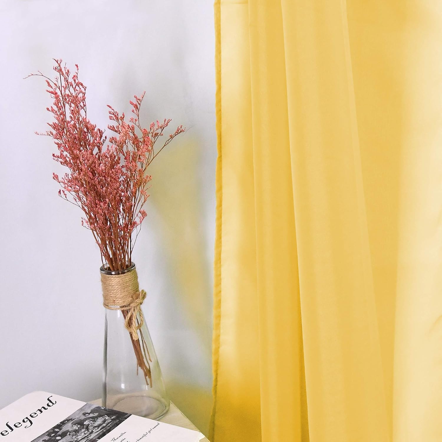 HUTO Light Pink Sheer Window Scarf Valances for Girls Room Sheer Soft Voile Curtain Scarves for Wedding Party 216 Extra Long