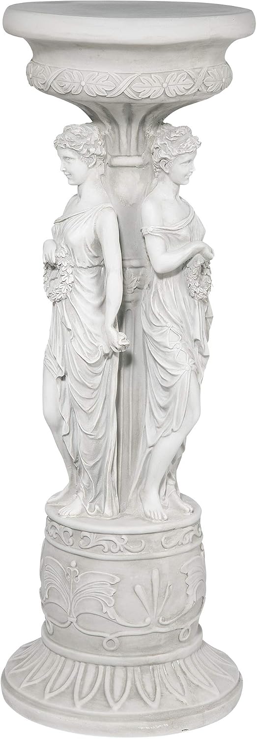 Design Toscano KY992 Chatsworth Manor Neoclassical Pedestal Column Plant Stand, Antique Stone