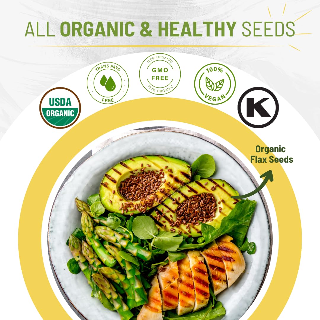 Sunbest Natural Organic Brown Sesame Seeds 32 oz.(2 lb) - USDA Organic, Non-GMO, Vegan, Gluten-free, Kosher - Fresh & Nutrient-Rich Snack, Topping, Baking - 2-Pack 16 oz