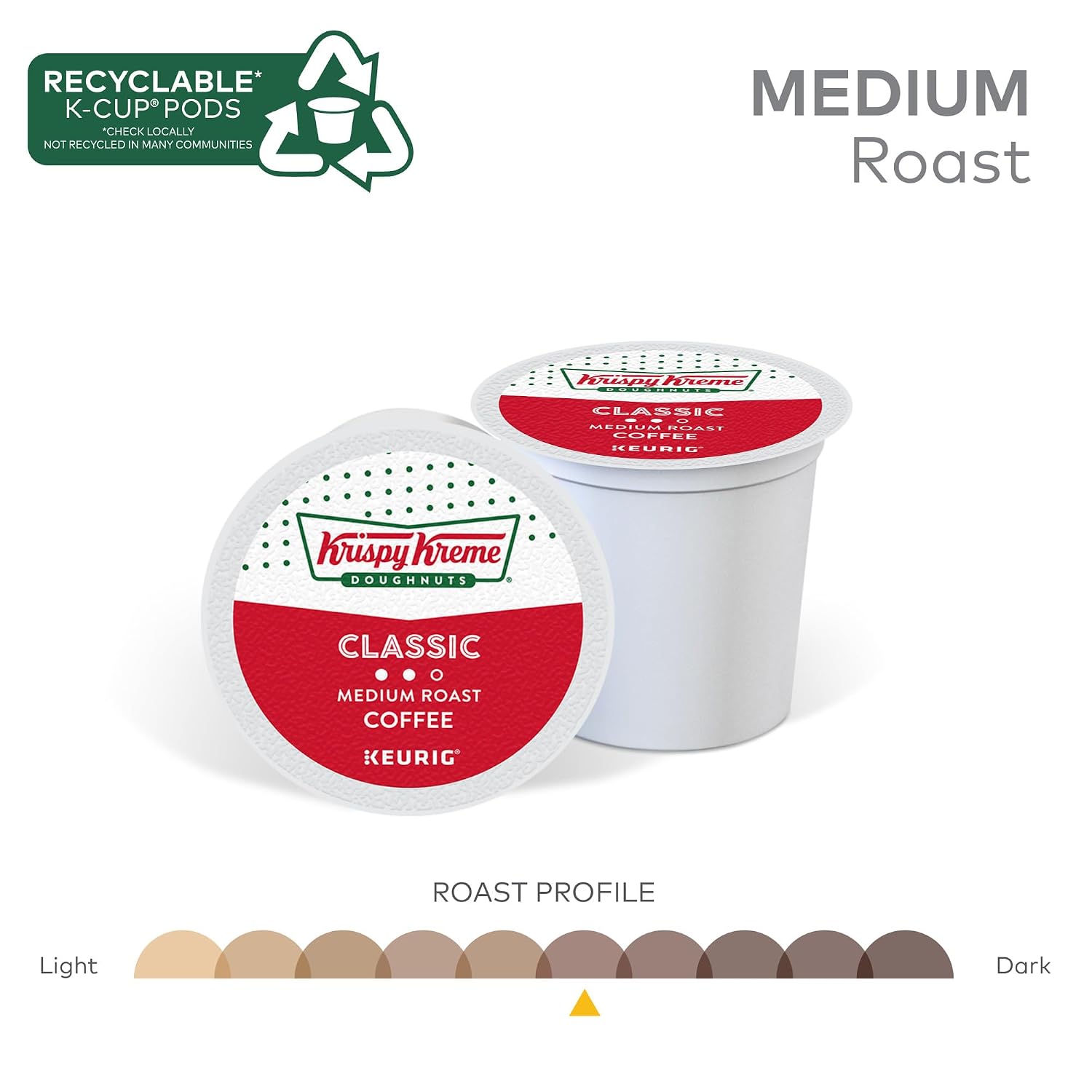 Krispy Kreme Classic Coffee, Keurig Single Serve K-Cup Pods, Medium Roast, 96 Count
