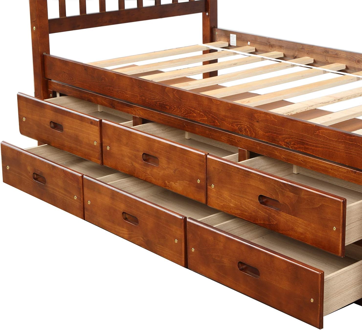 Harper & Bright Designs Twin Captain's Bed Storage Daybed with 6 Drawers for Kids Teens and Adults (Espresso)