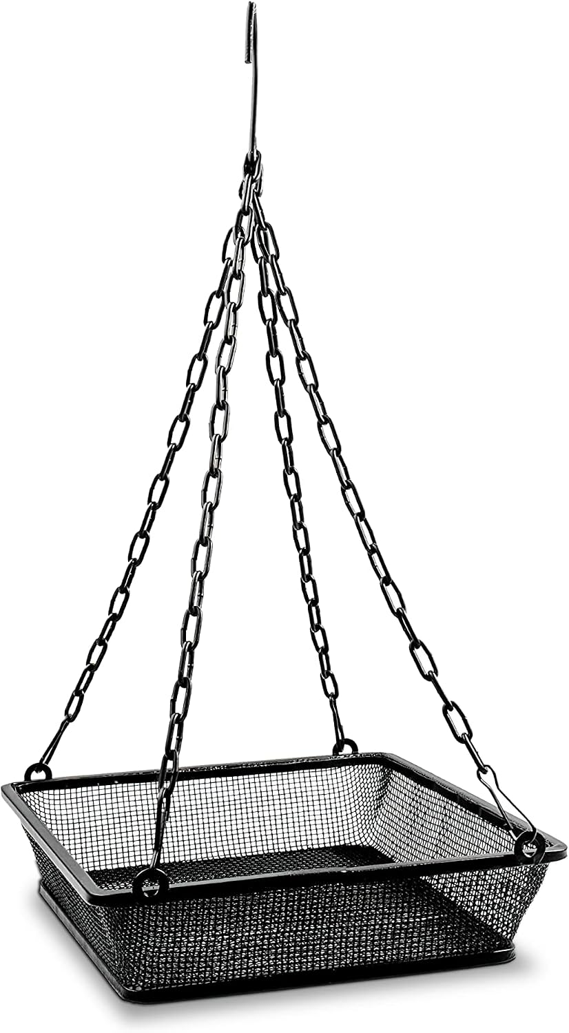Monarch Abode Hanging Hummingbird Feeders for Outdoors – Single Handcrafted Hanging Glass Hummingbird Feeder with Red Bowl & Perch