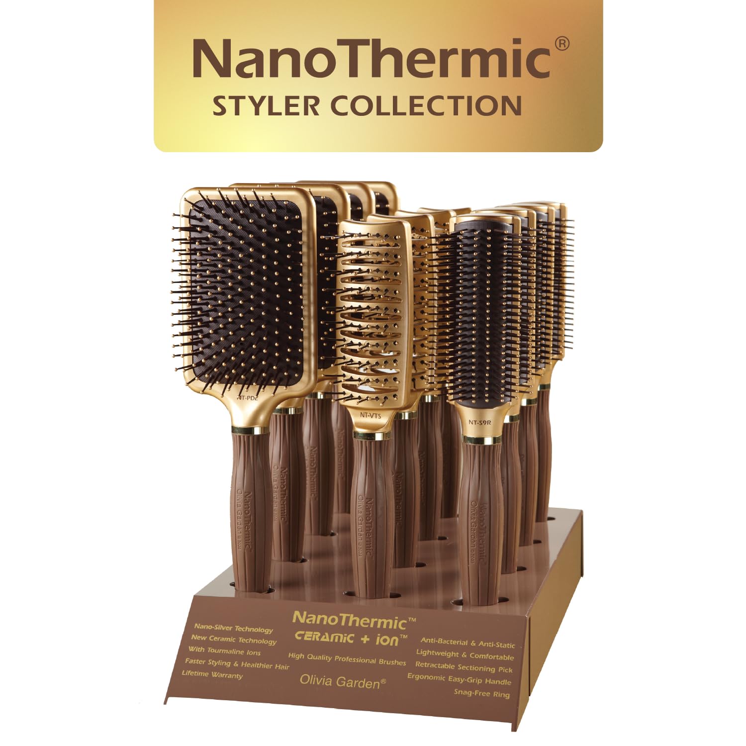 Olivia Garden Ceramic + Ion Nano Thermic Styler Hair Brush