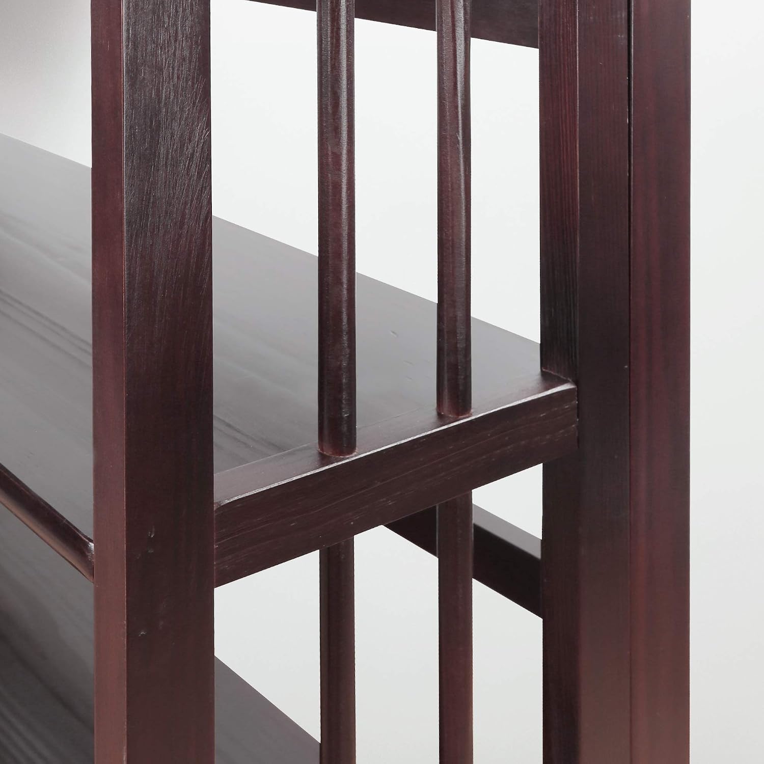 Casual Home 3-Shelf Folding Stackable Bookcase (27.5" Wide)-Walnut