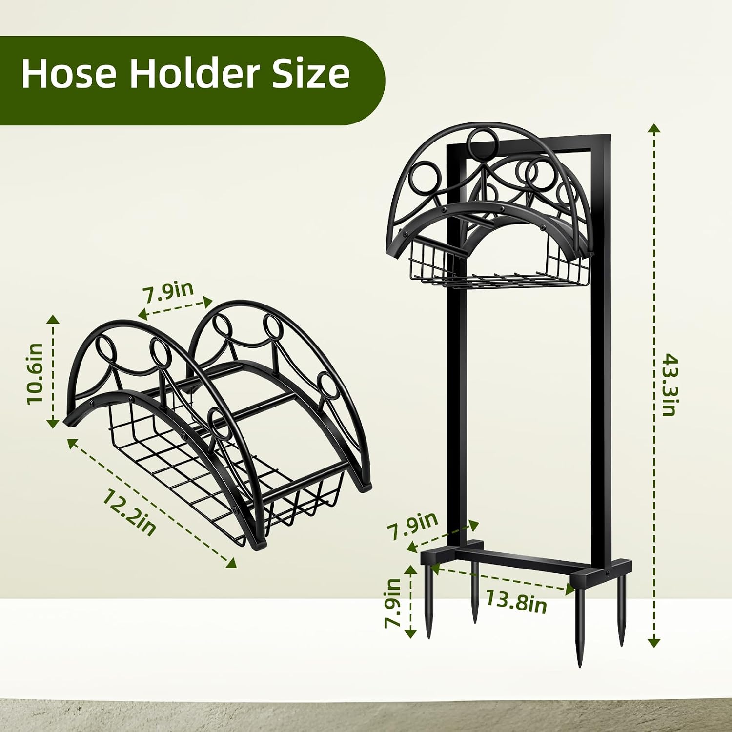 Garden Hose Holder – Detachable Water Hose Holders Stand, Holds 160-Feet Hose