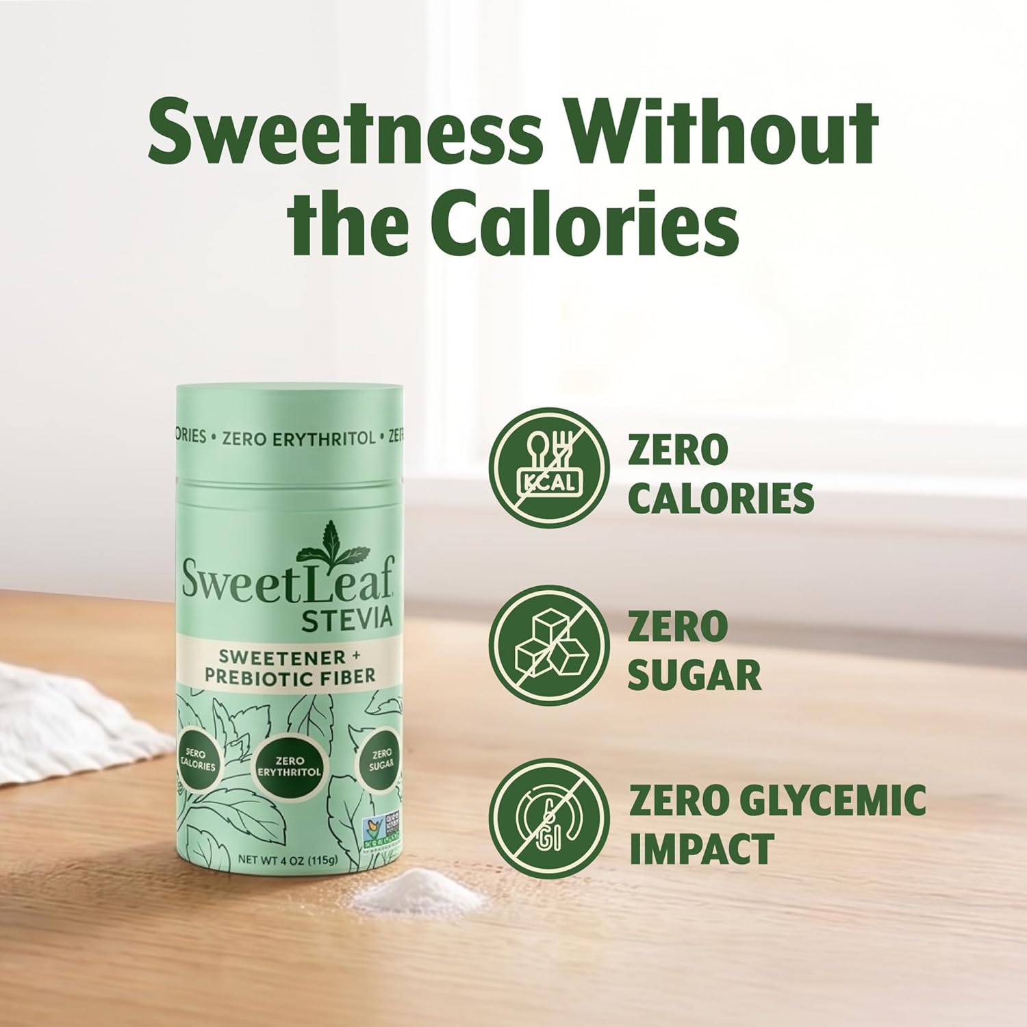 SweetLeaf Stevia Powder Shaker Jar, Sugar Free - 4 Oz, 2 Pack | Zero Calorie Sweetener No Erythritol, Stevia Leaf Extract