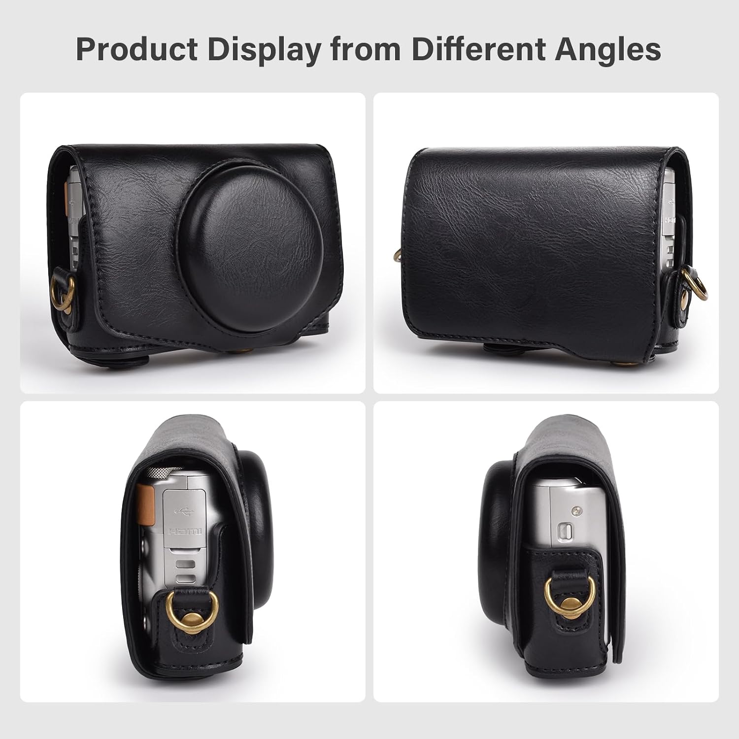 kinokoo Case for Canon PowerShot SX720 HS/SX730 HS/SX740 HS Digital Camera - PU Leather SX740 HS Protective Case Easy Carrying Bag with Adjustable Shoulder Strap - Brown