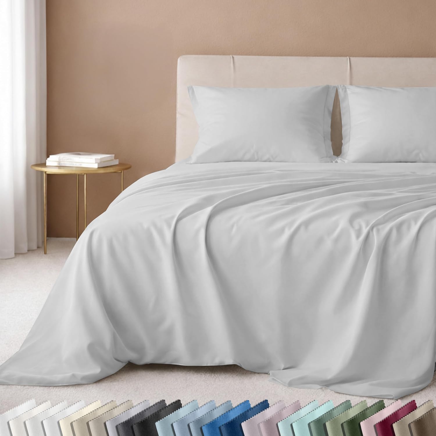 California Design Den Luxury 600 Thread Count Full Size Sheet Sets, Seafoam | 100% Cotton Sateen Backed by Good Housekeeping Seal, Soft & Smooth, 16" Deep Pocket, All-Around Elastic, Durable, Easy Care