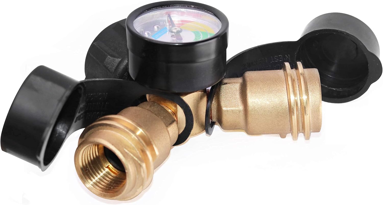 DOZYANT Propane Splitter, 2 Way LP Gas Adapter Tee Connector for 20lb Propane Tank Cylinder, Work with BBQ Grills, Camping Stoves, Gas Burners, Heater | Propane Tank Splitter 2 Way Y Tee links two regulators to a 20 lb tank for BBQ grills camping stoves…