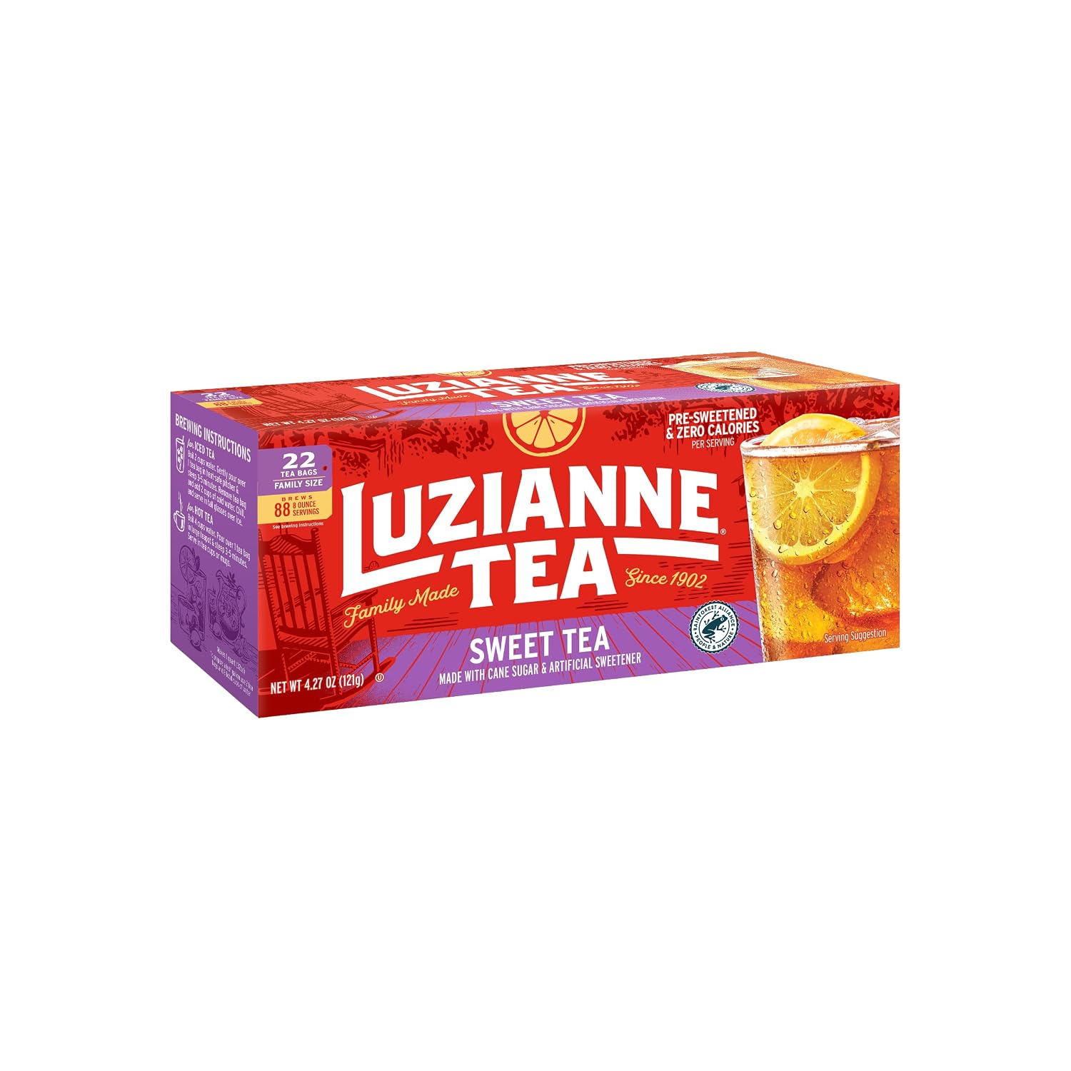Luzianne Green Tea Bags, Family Size, 24ct Box (Pack of 1)
