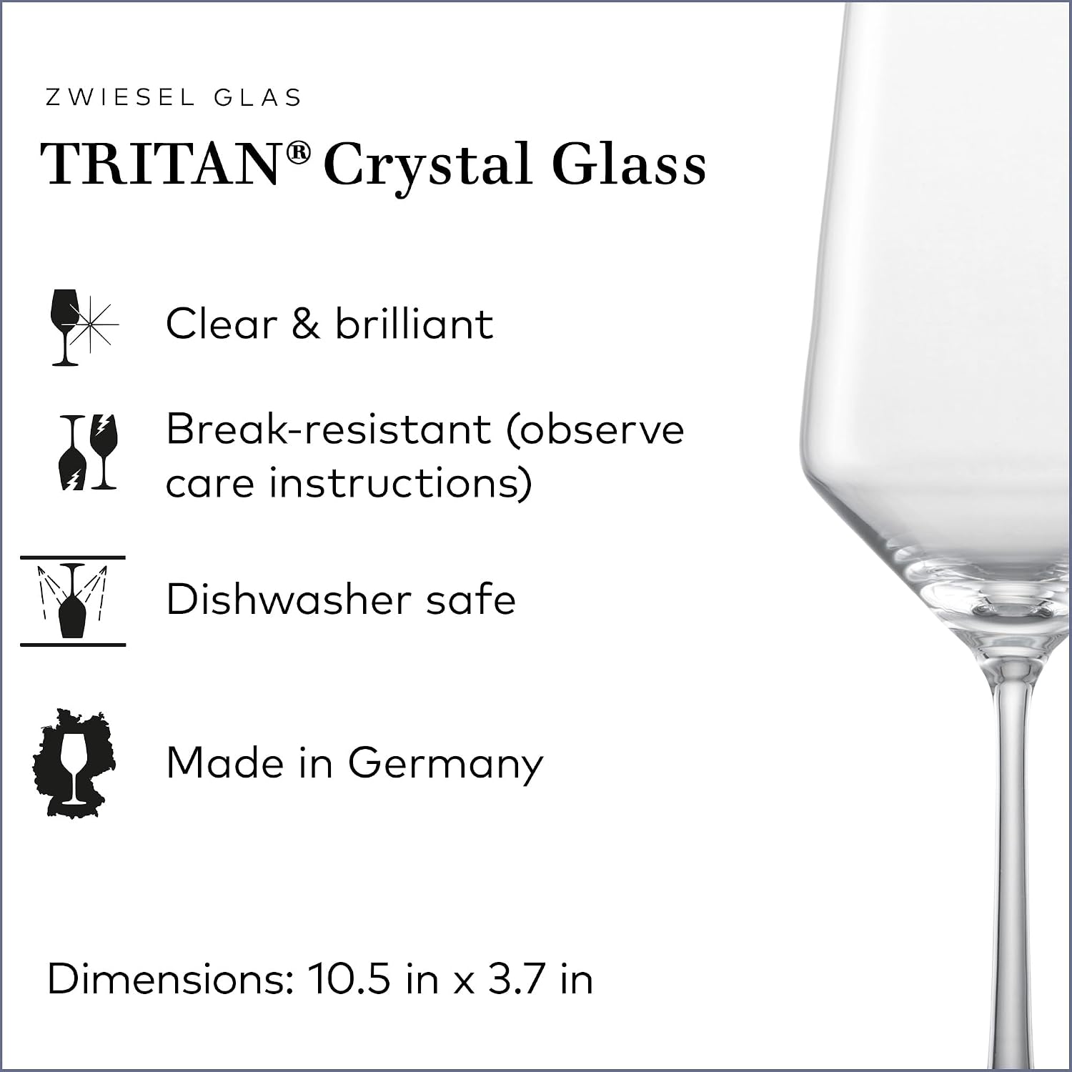 Zwiesel Glas Pure Burgundy Red Wine Glass (Set of 4), Graceful Burgundy Glasses for Red Wine, Dishwasher-Safe Tritan Crystal Glasses, Made in Germany (23 Ounce)