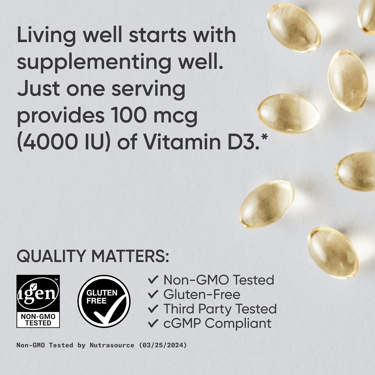 Sports Research® Vitamin D3 5000iu/125mcg with Coconut Oil, 360 Softgels | Extra Strength Vitamin D Supplement | Immune, Bone, Mood Support | Non-GMO, Soy Free - 360 Servings