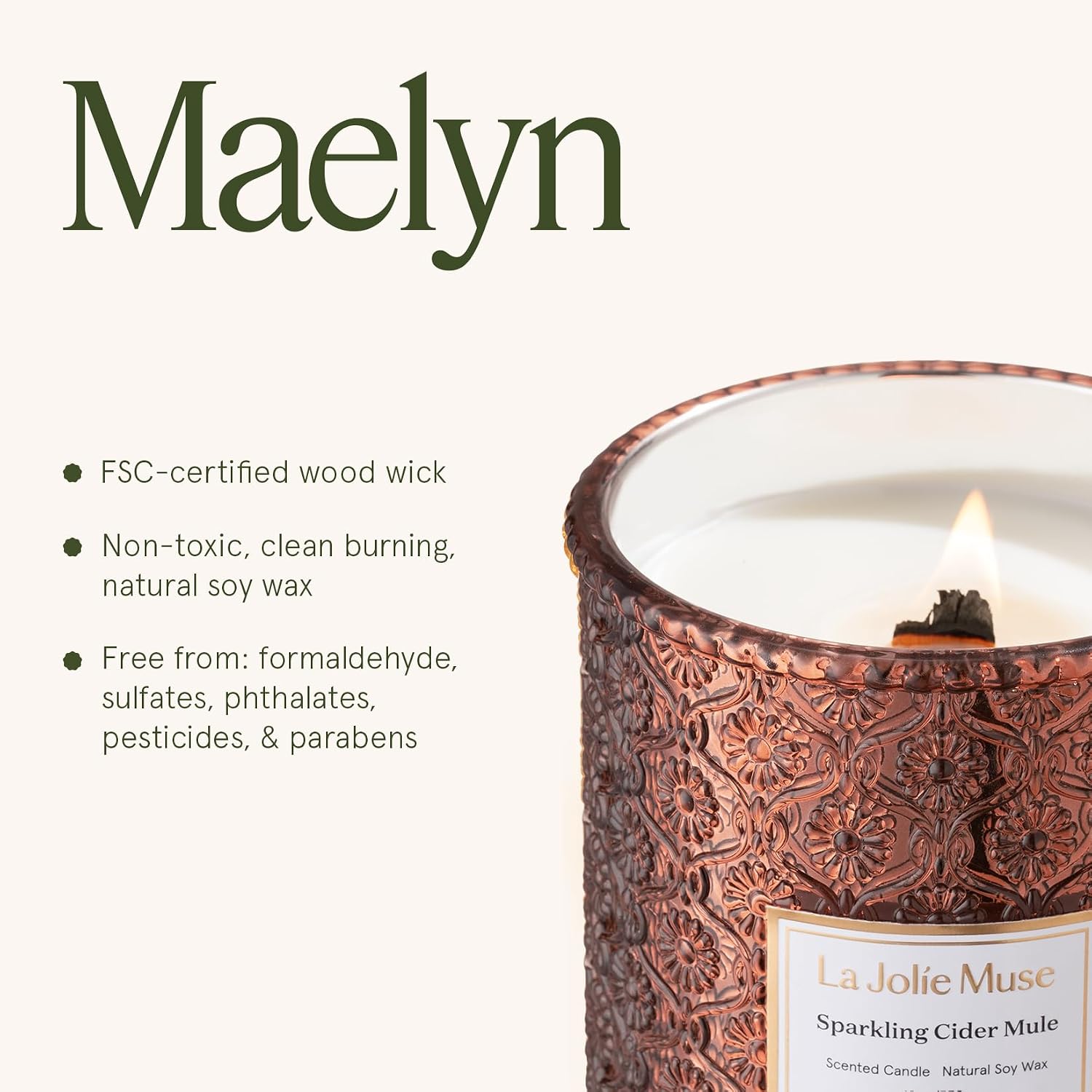 LA JOLIE MUSE Starlit Fir Pine Scented Candles for Home,19 oz Natural Soy