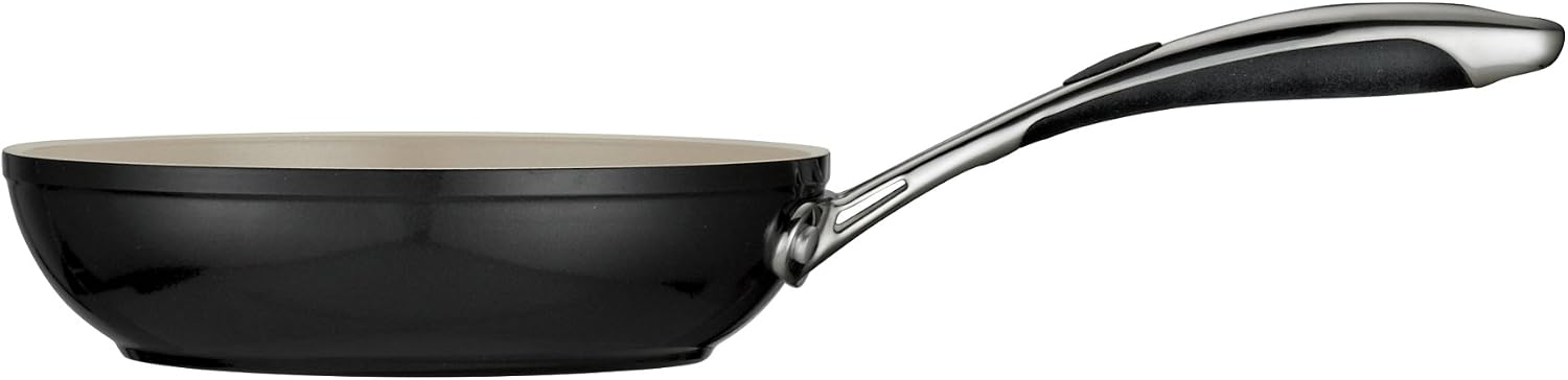 Tramontina Ceramica Deluxe 1.5-Quart Sauce Pan with Glass Lid | Ceramic Non Stick Small Saucepan, Oven-Safe, Metallic Black