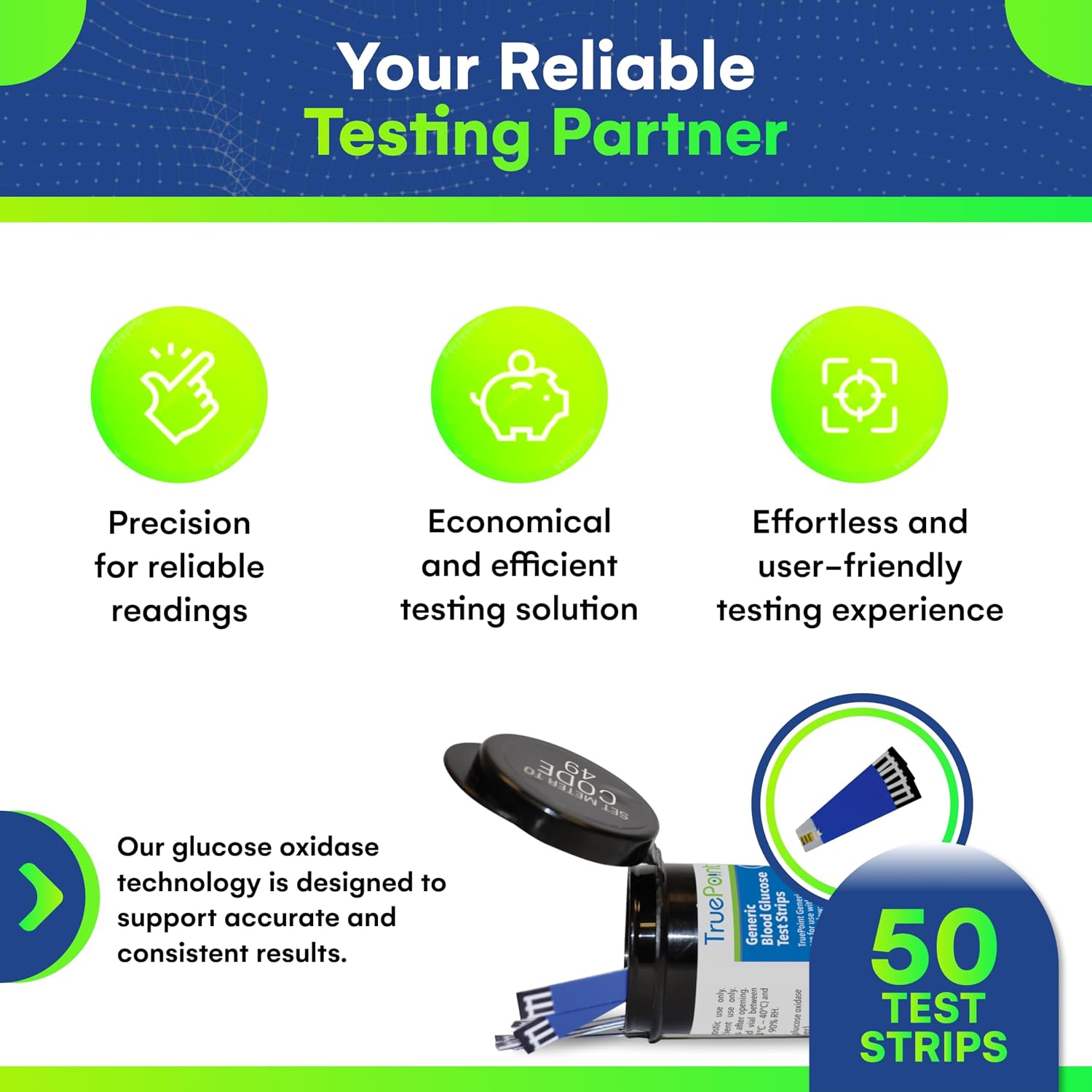 TruePoint Blood Glucose Test Strips, 50 Count, for Ultra Series Meters | For home blood glucose testing, compatible with Ultra, Ultra2