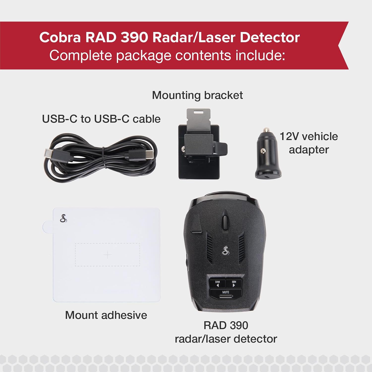 Cobra RAD 480i Laser Radar Detector, Long Range Detection, Bluetooth, Black
