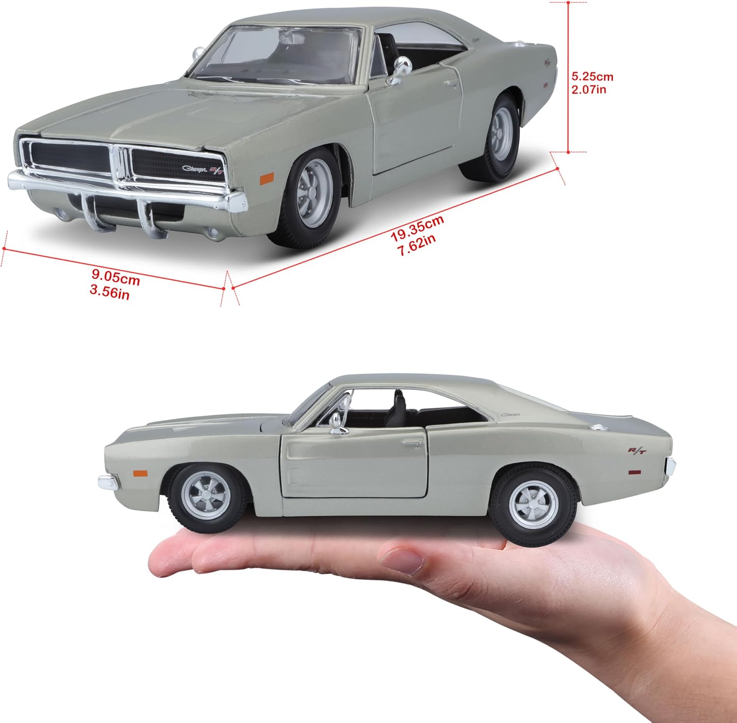 Maisto 1:25 Scale 1969 Dodge Charger R/T Diecast Vehicle (Colors May Vary)