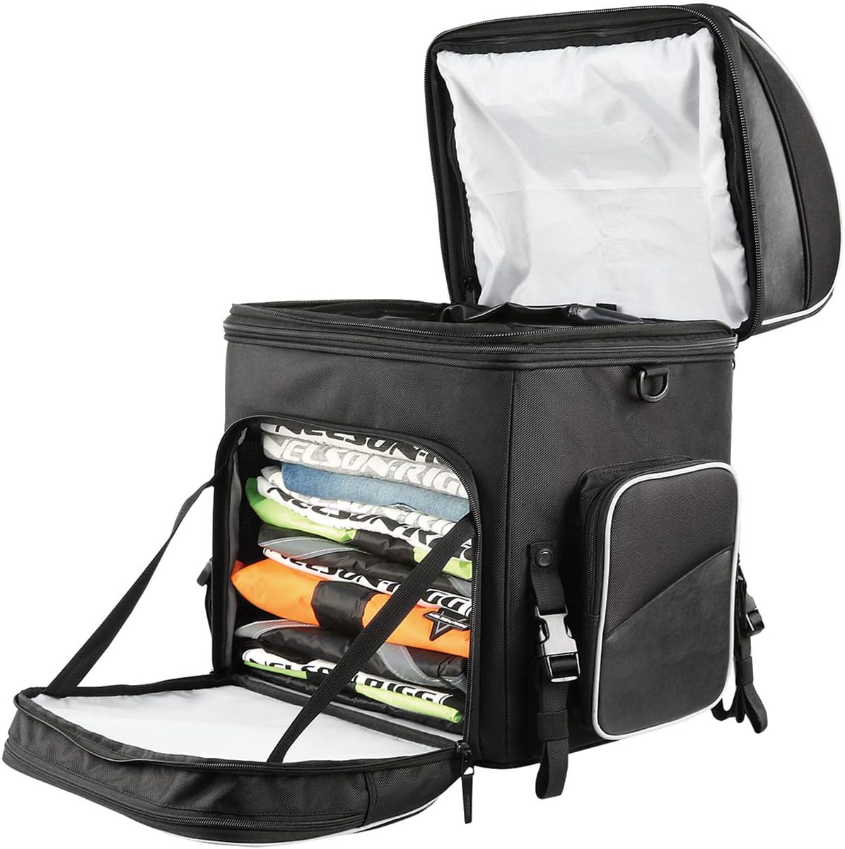 Nelson Rigg Route 1 Destination Backrest/Sissy Bar Rack Bag; Fits Harley Davidson, Indian, Yamaha & Suzuki Motorcycles