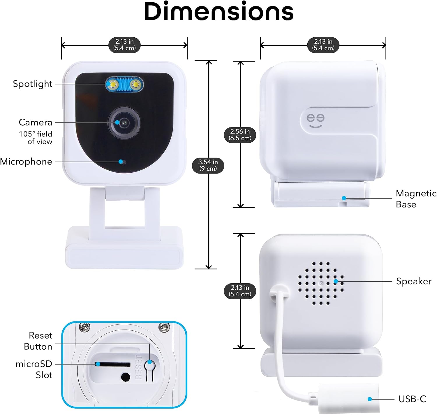Geeni Mini 1080P Indoor/Outdoor Security Camera 2-Pack, Smart WiFi Cameras with Motion & Sound Detection, Night Vision, 2-Way Audio