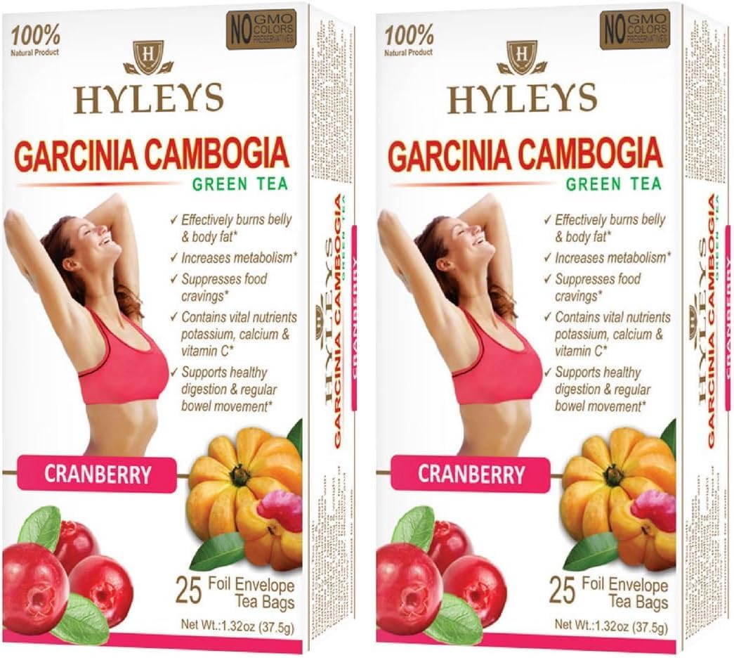 HYLEYS Tea Garcinia Cambogia Green Tea 5 Flavors Assortment - 25 Tea Bags
