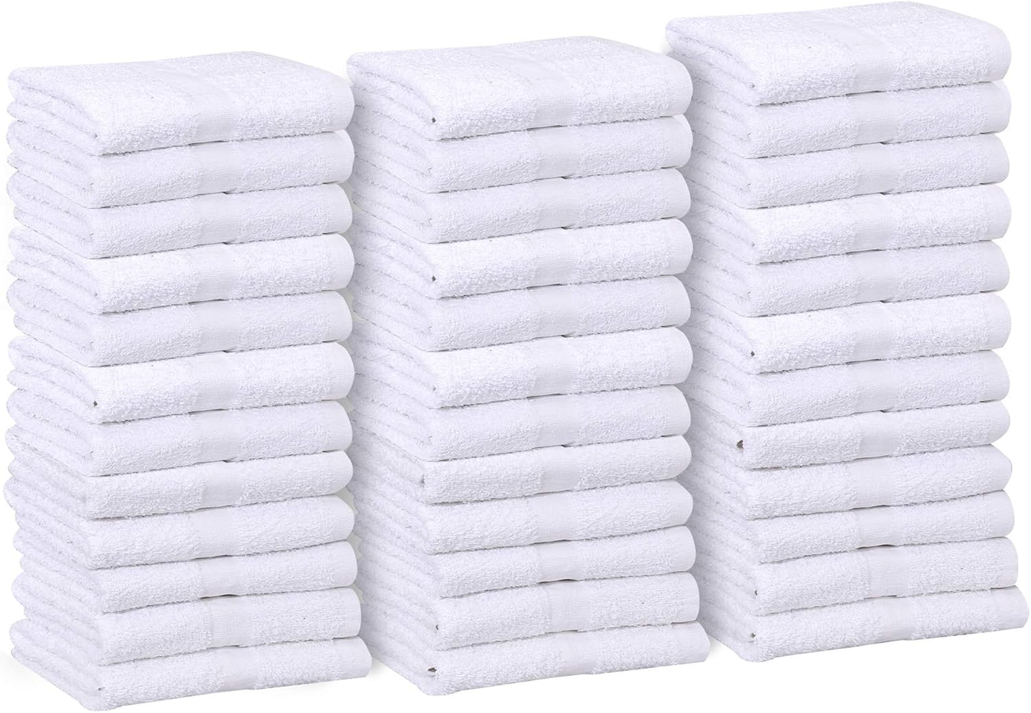 Bulk Pack 60 Pcs (5 Dozen) White Economy 15x25 Inches Basic Hand Towel - 2.25 lb/dz