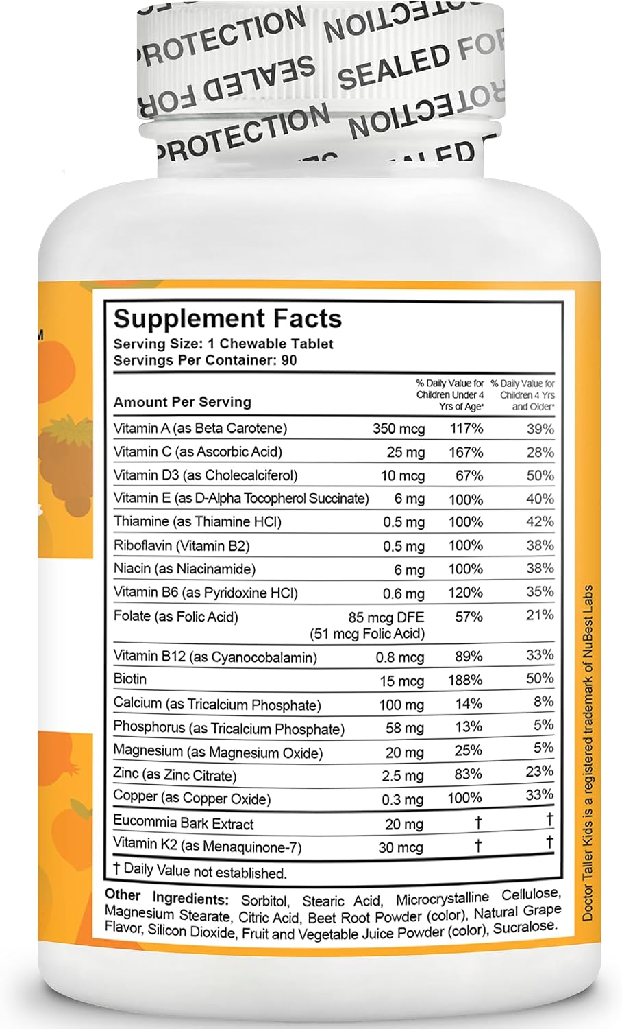 NuBest Doctor Taller - Bone Strength Supports, Enhance Immune System - Keto with Calcium, Vitamin D3, Vitamin K2