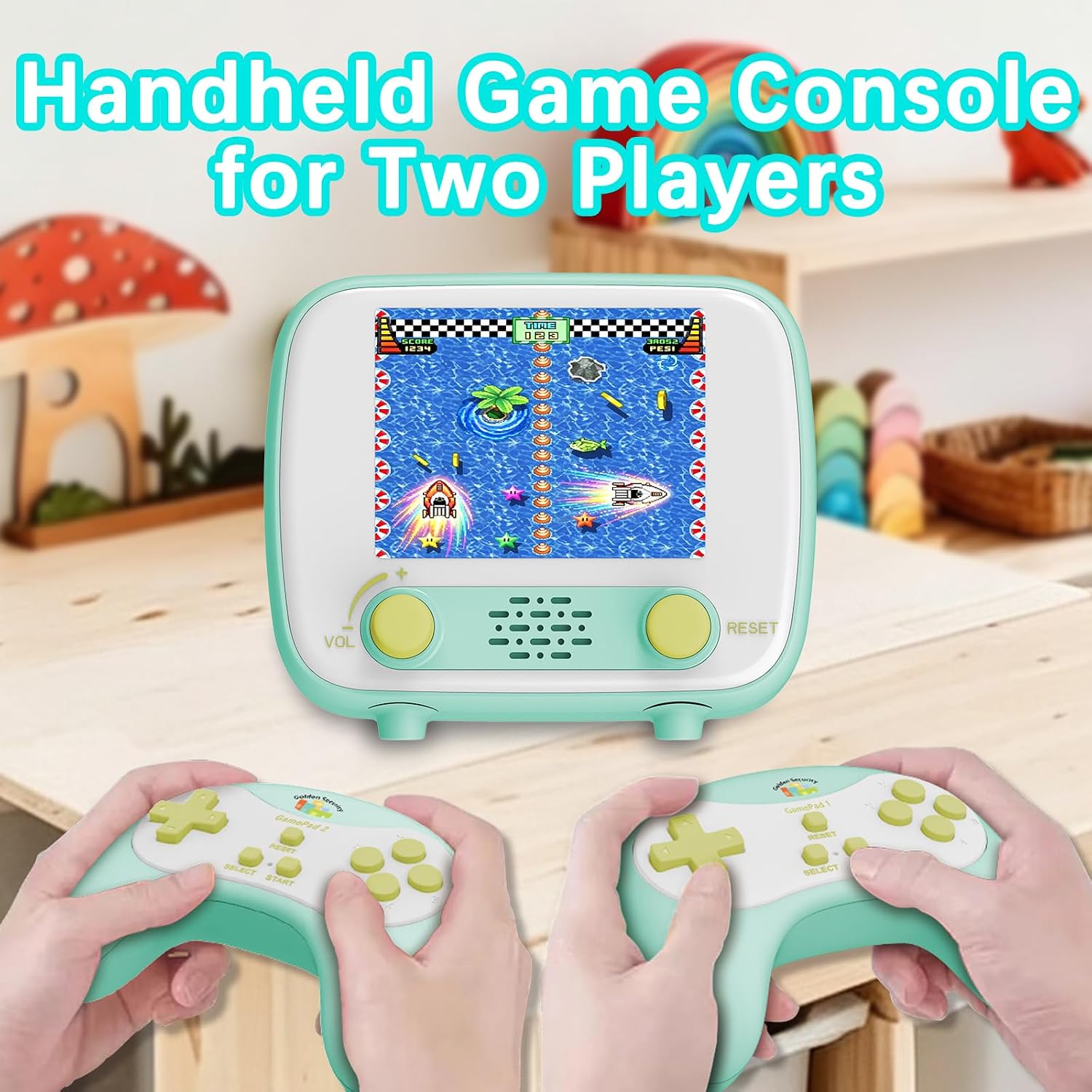 Mini Arcade Machine, Built in 156 Classic Retro Games, 2.8 Inch Screen | 156 Classic 16-Bit Video Games, Handheld Game Console, Rechargeable Battery, Support for TV Output, Birthday Present for kids