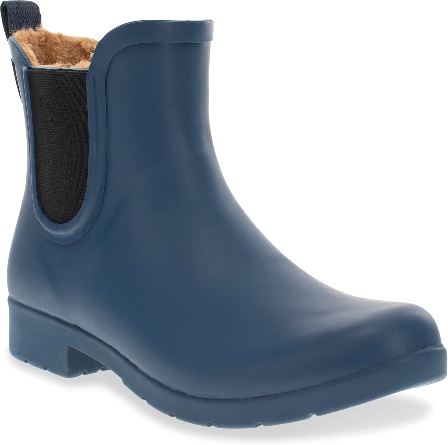 Chooka Women's Delridge Waterproof Faux Fur Chelsea Rain Boot Slip On