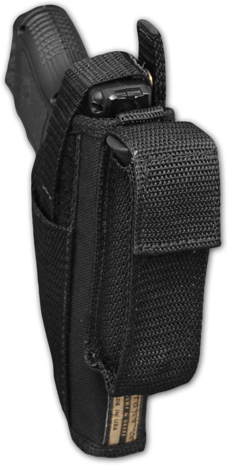 Barsony New Gun OWB Belt Holster w/Magazine Pouch for Compact 9mm 40 45 Pistols