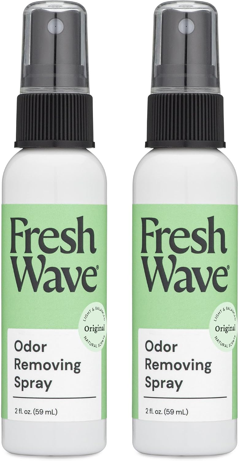 Fresh Wave Original Room and Fabric Air Freshener Spray, 2-Pk, 8 oz | Plant-based formula, Pet-safe and people-safe, Fabric and room deodorizer , For upholstery, carpets, shoes, and pet bedding