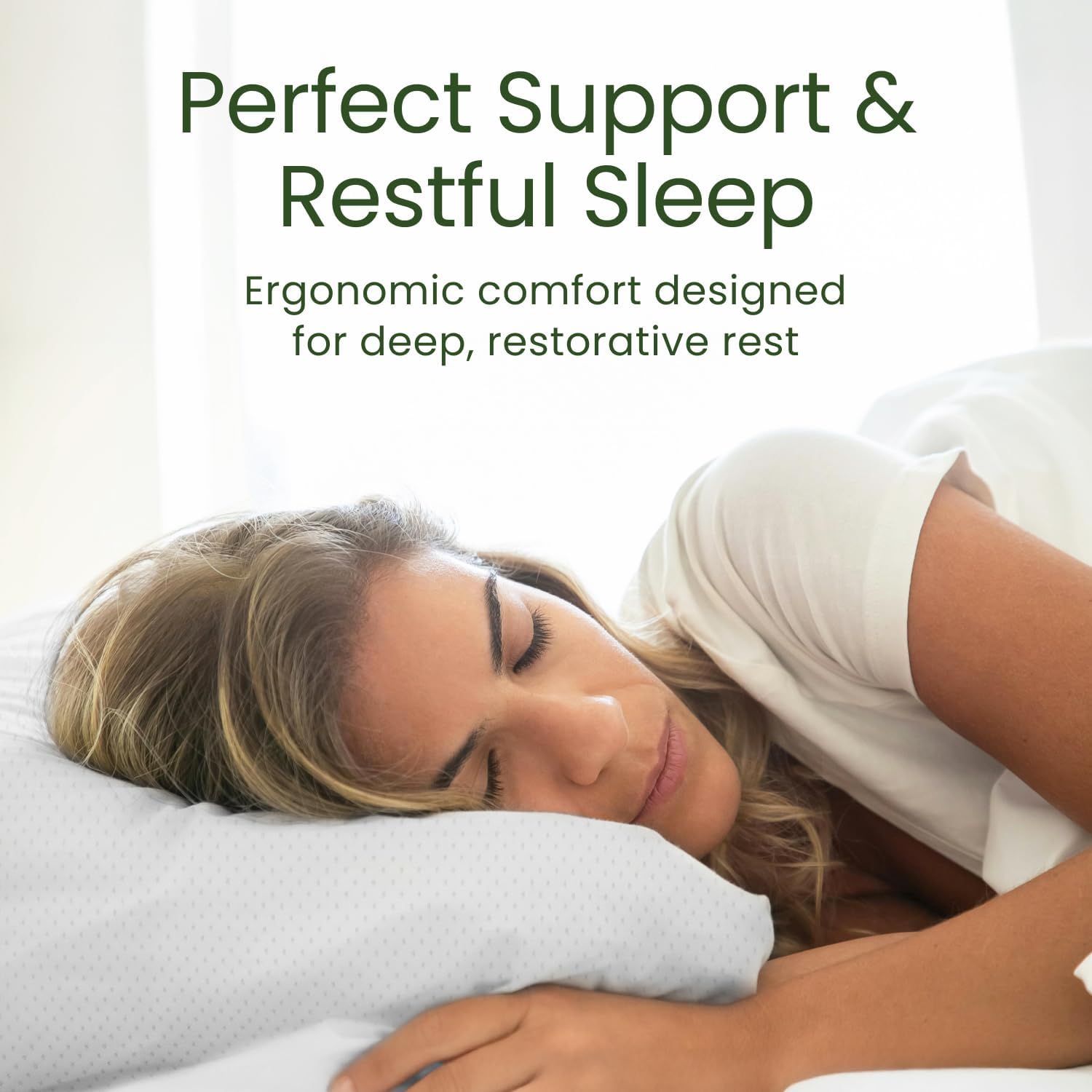 Memory Foam Pillows Queen Size Set of 2 - Cooling Bed Pillows for Sleeping - Back, Stomach, Side Sleeper Firm, Comfy Cool Shredded - 2 Pack, Rayon Derived from Bamboo