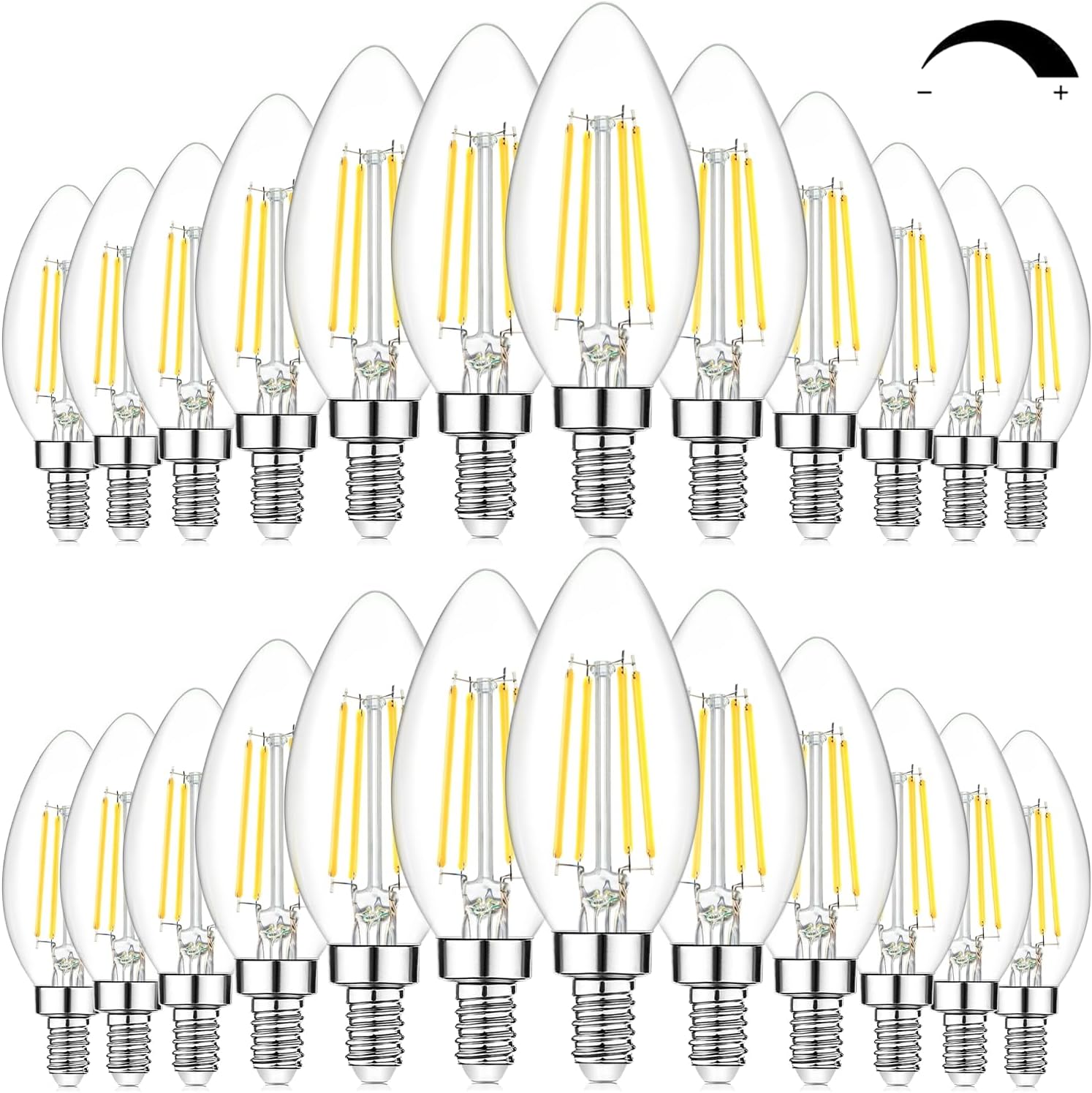 BesLowe 12-Pack Dimmable E12 LED Candelabra Bulbs 60W Equivalent, 2700K