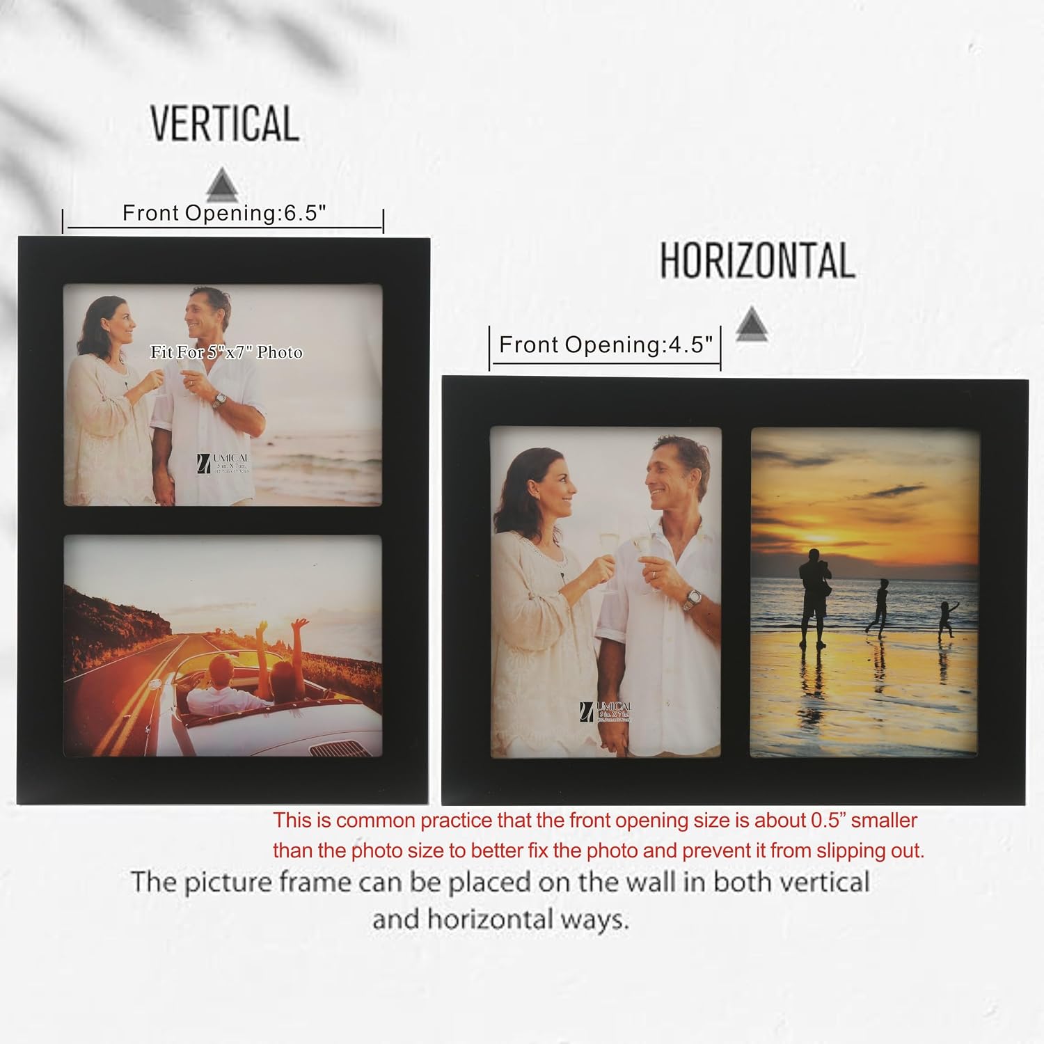4x6 5-Opening Collage Picture Frame Black Wood