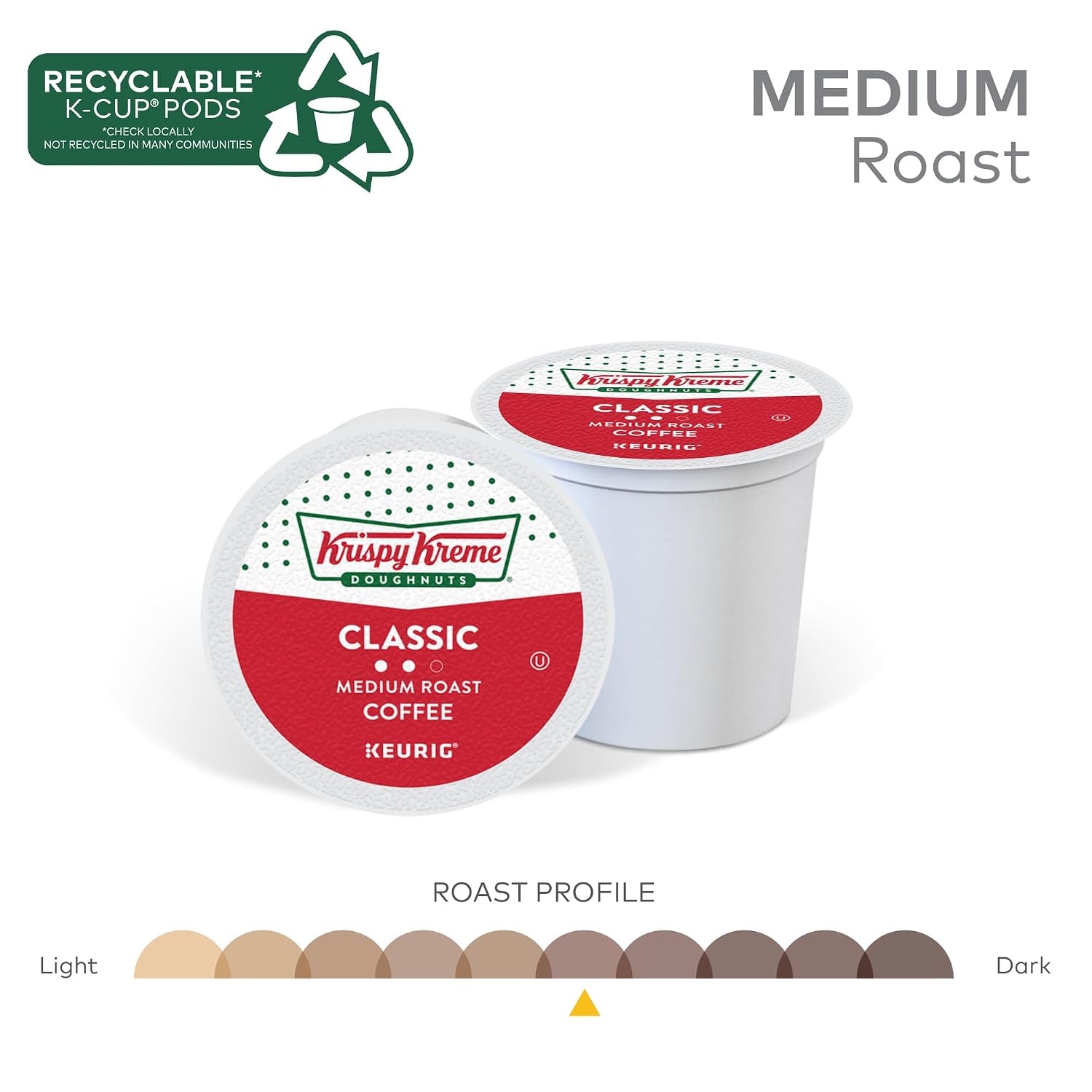 Krispy Kreme Classic Coffee, Keurig Single Serve K-Cup Pods, Medium Roast, 96 Count
