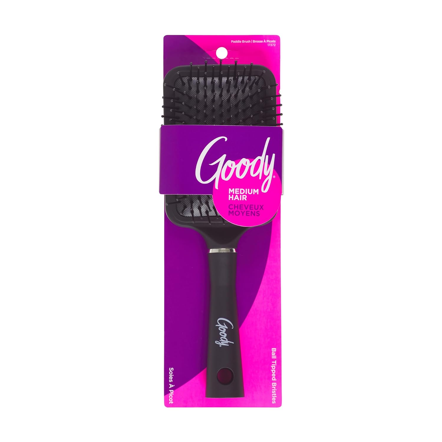 Goody Detangle It Paddle Brush, Black, Custom Style Detangler with Ball-Tipped Bristles