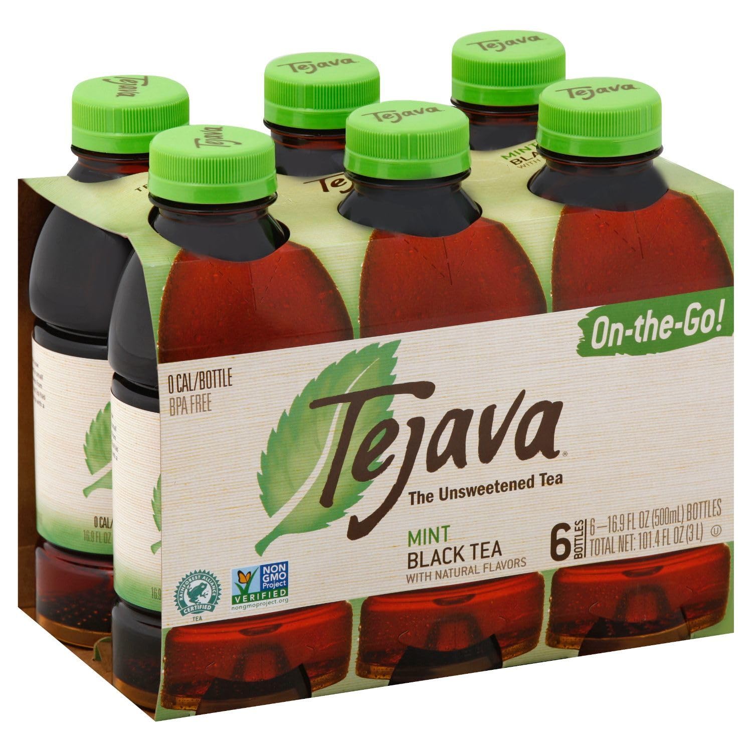 Tejava Pineapple Mango Unsweetened Black Iced Tea, 16.9 fl oz, Pack of 12