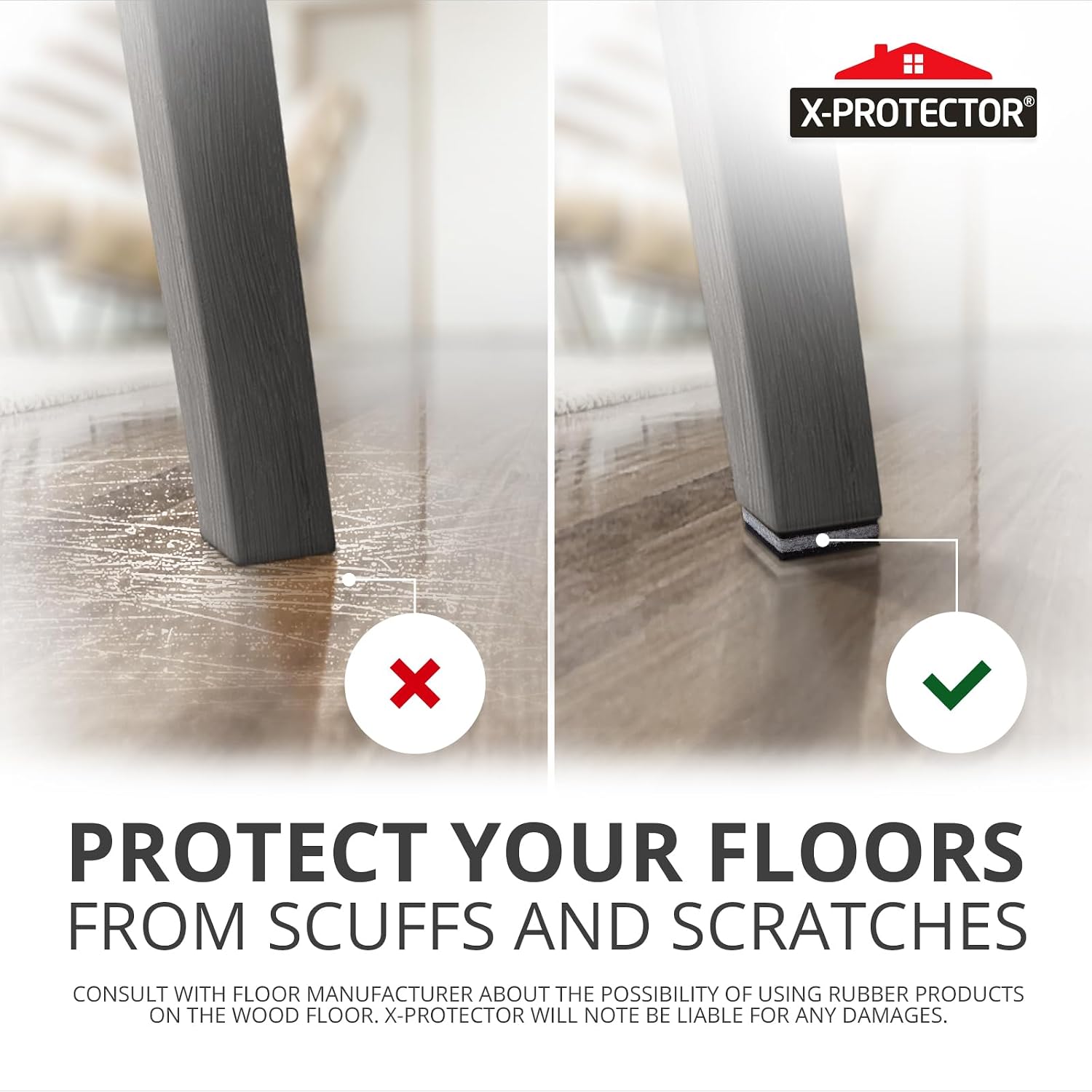 X-PROTECTOR Non Slip Furniture Pads – 12 Premium Furniture Grippers 3"! | Best SelfAdhesive Rubber Feet Furniture Feet – Ideal Non Skid Furniture Pad Floor Protectors – Keep Furniture in Place!