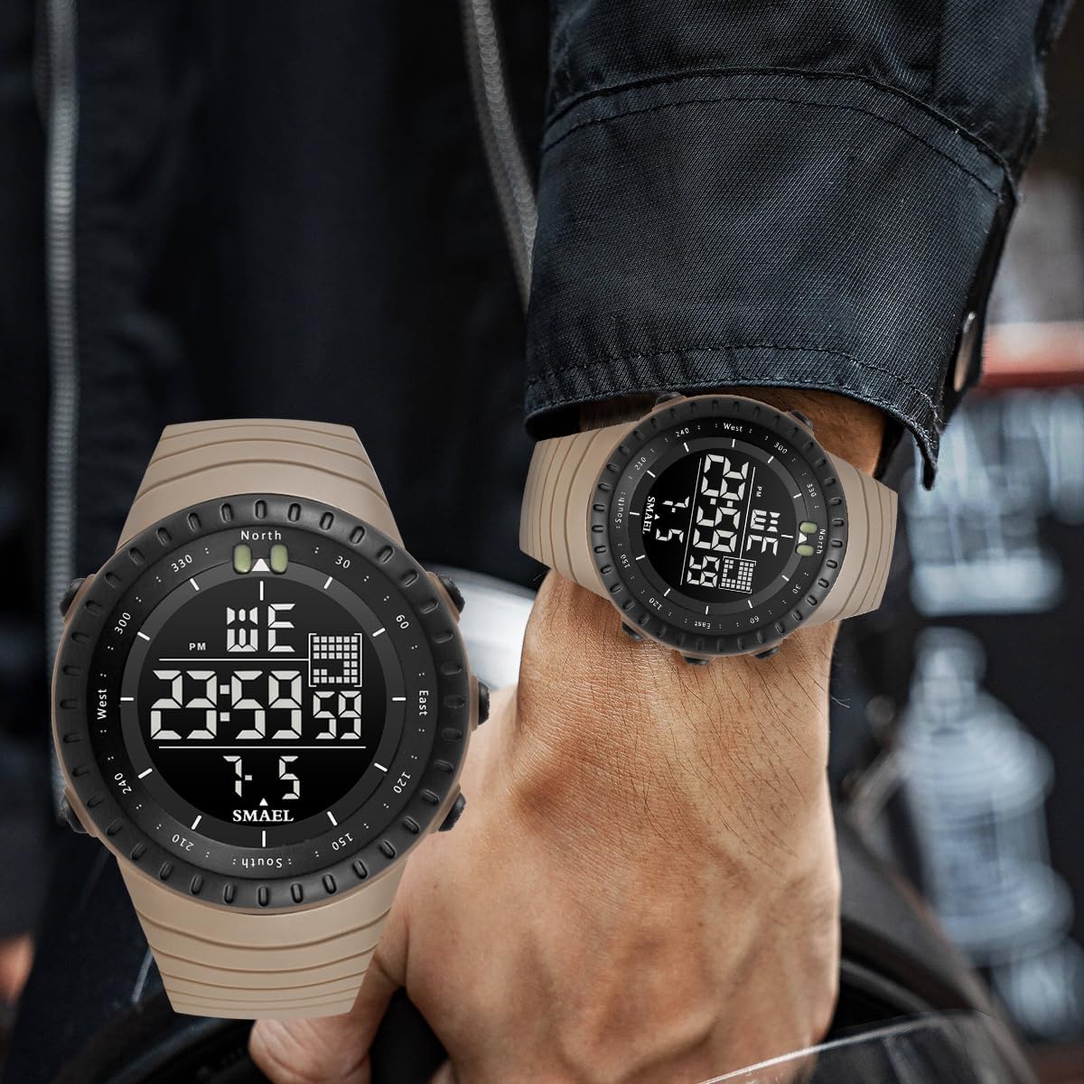 L LAVAREDO Mens Digital Watch Sports Military Watches Waterproof Outdoor Chronograph Wrist Watches for Men with LED Back Ligh/Alarm/Date