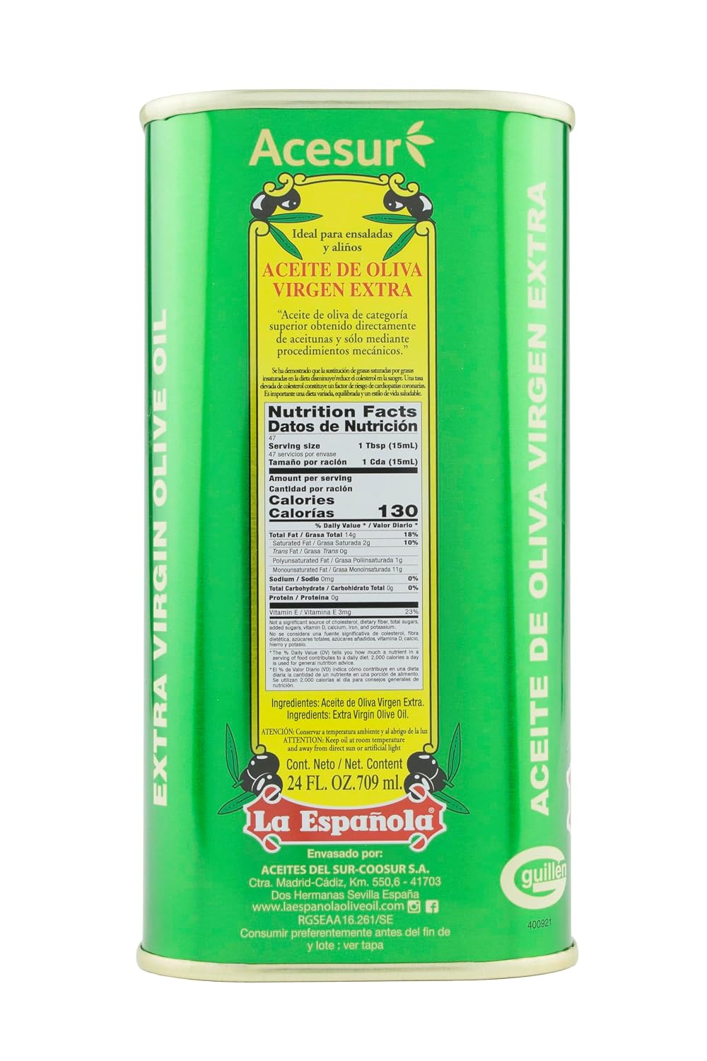 LA ESPAÑOLA First Cold Pressed Extra Virgin Olive Oil, 24 OZ